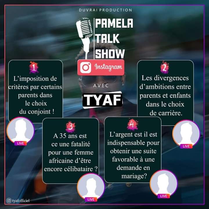 Les thèmes du Pamela Talk Show de Tyaf